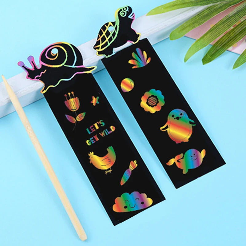 ELMAS: 12pcs Magic Scratching Bookmarks for Kids Fun - Al Masam Stationery LLC