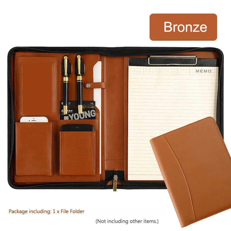 ELMAS Premium A4 Leather Padfolio & Organizer - Al Masam Stationery LLC