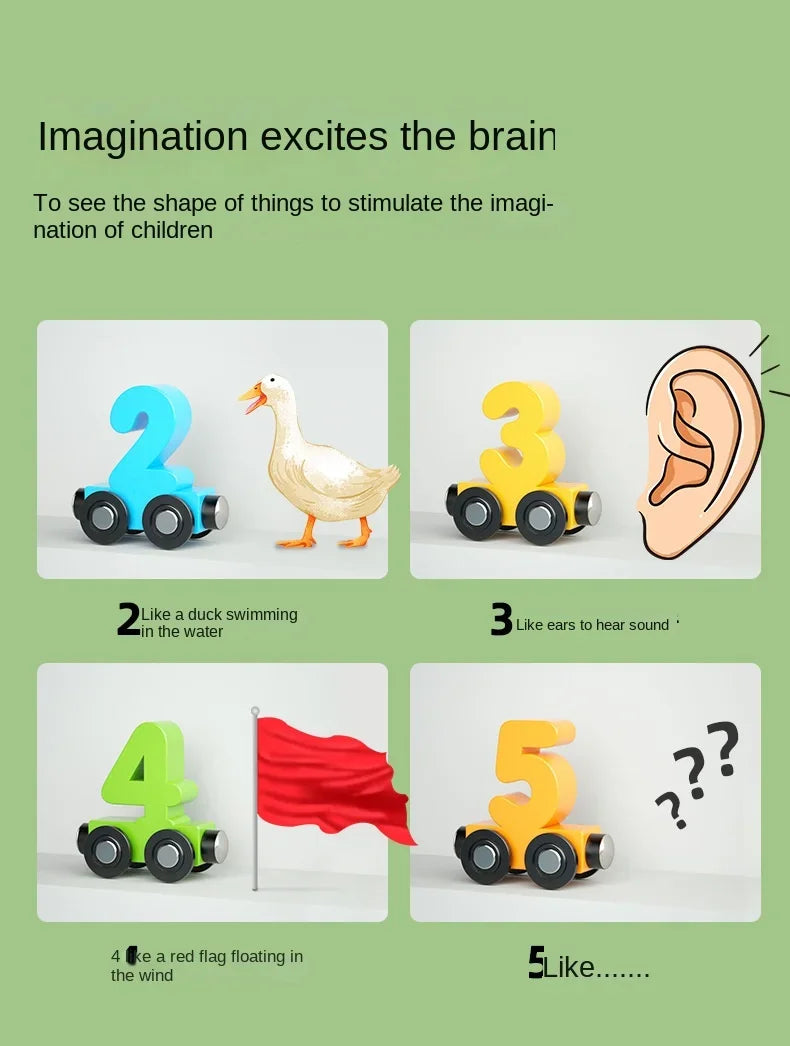 ELMAS Magnetic Dinosaur Train Number Wooden Toy Set - Al Masam Stationery LLC