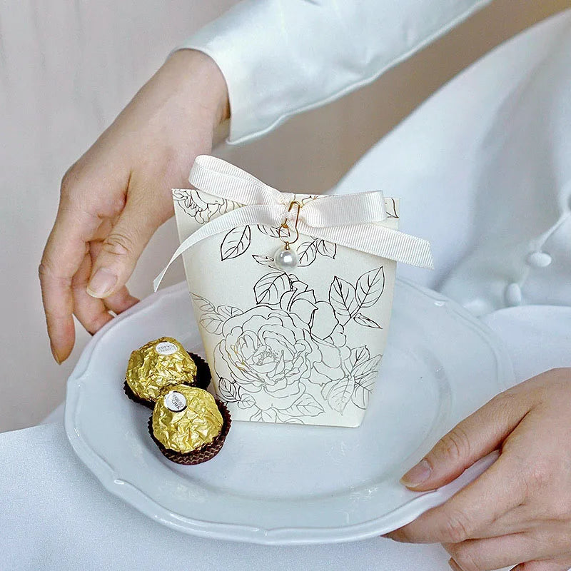 ELMAS Upscale Gilded Wedding Favor Candy Box Gift Bag - Al Masam Stationery LLC