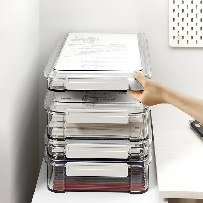 ELMAS Transparent Acrylic A4 Paper Storage Box Organizer - Al Masam Stationery LLC