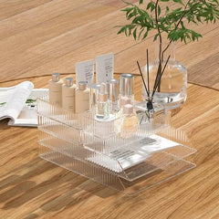 ELMAS Clear Desk Organizer Set for Makeup & Office Storage