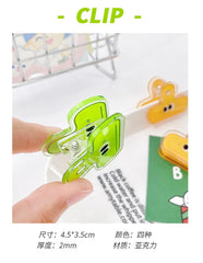 ELMAS Cute Face Acrylic Clips - 4pcs Colorful Set