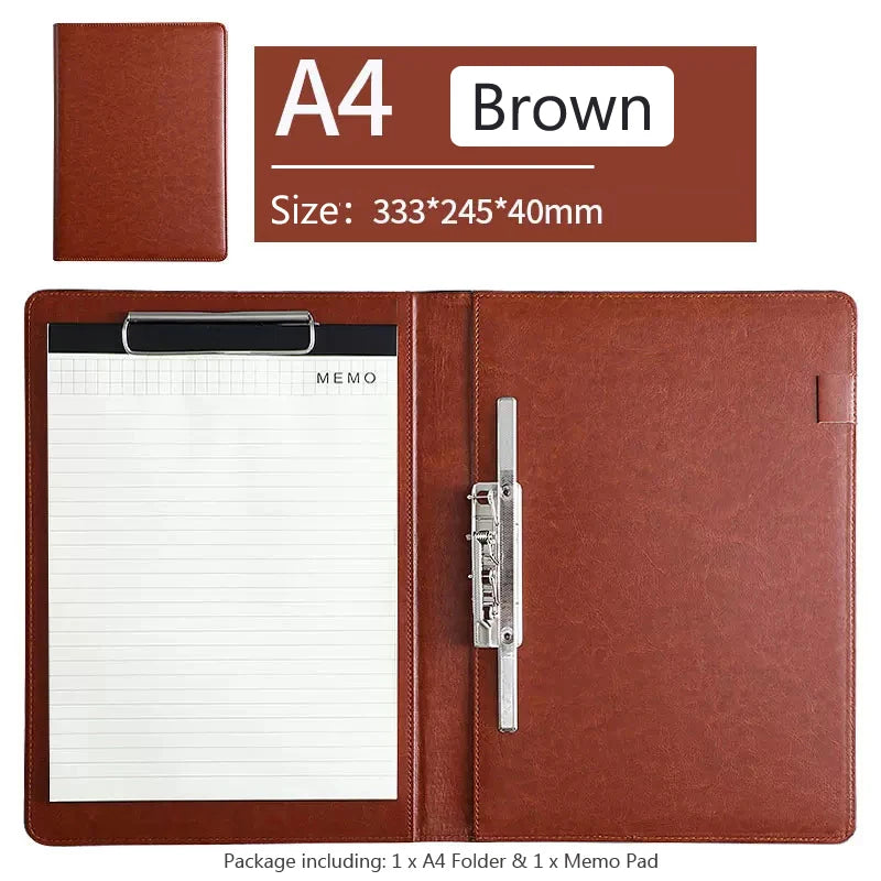 ELMAS Elegant PU Leather A4 Padfolio with Clips - Al Masam Stationery LLC
