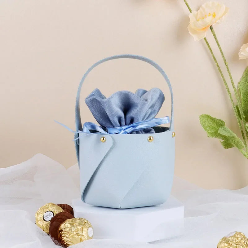 ELMAS Leather Gift Bag With Velvet Candy Box Supplies - Al Masam Stationery LLC
