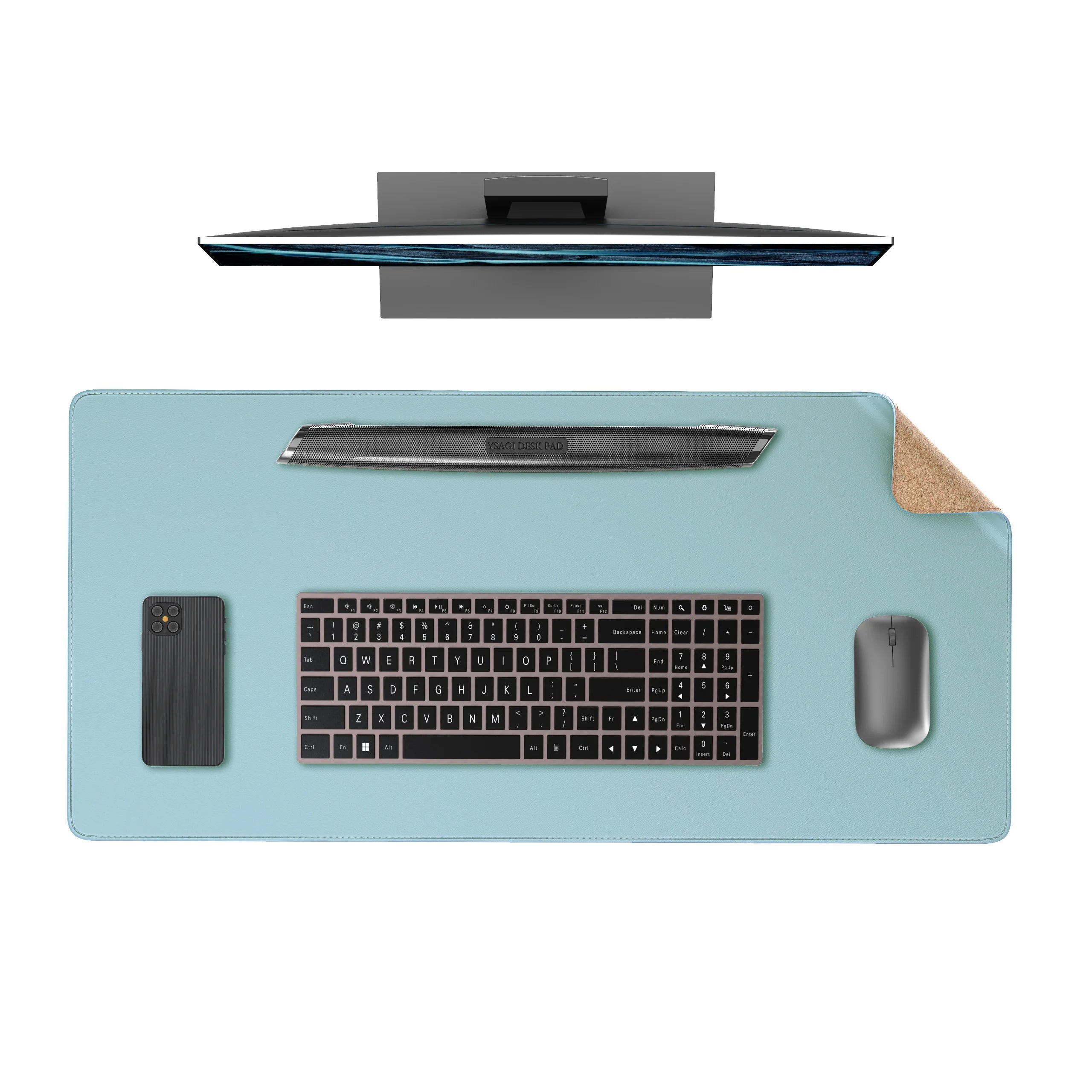 ELMAS Premium Dual-Sided Cork & Leather Mouse Pad - Al Masam Stationery LLC