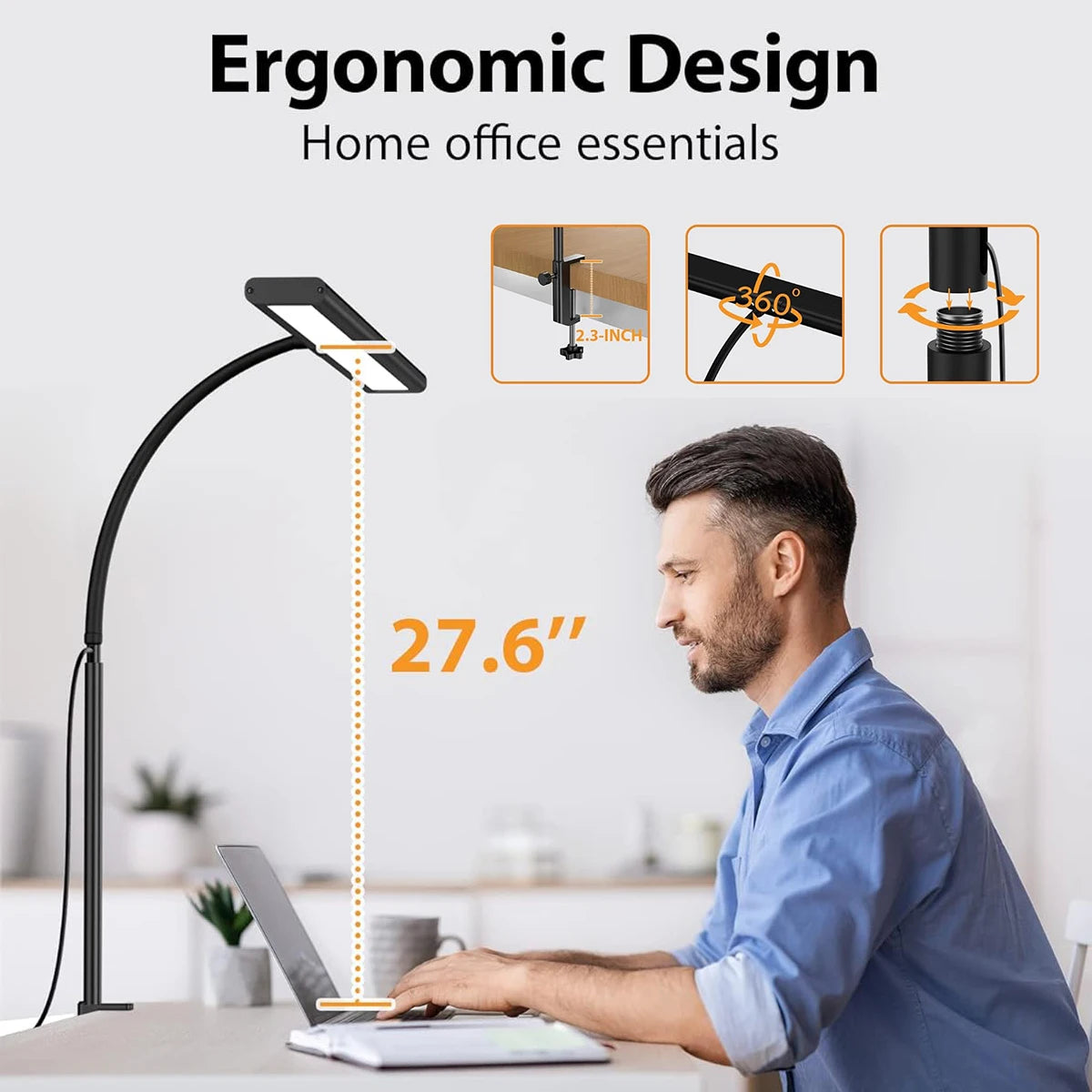 ELMAS Flexible LED Desk Lamp with Stepless Dimming & Eye Care - Al Masam Stationery LLC