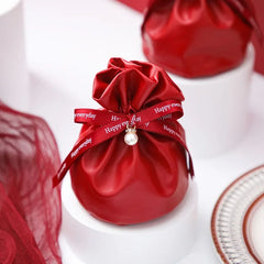 ELMAS Shrinked Leather Candy Bag Wedding Favors Gifts - Al Masam Stationery LLC