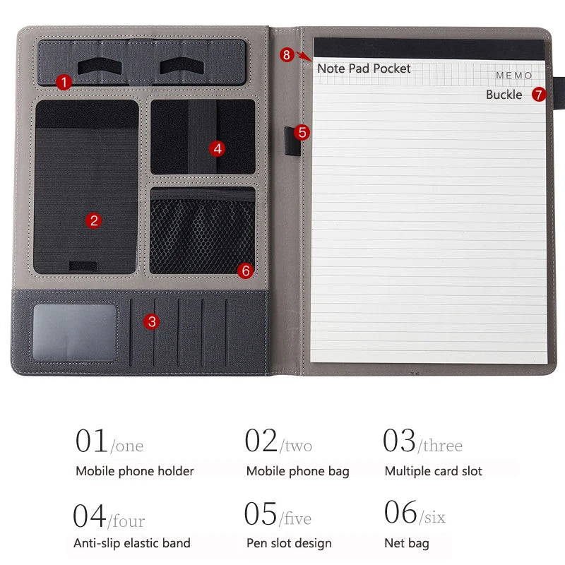 ELMAS Business Leather Padfolio & Document Organizer - Al Masam Stationery LLC