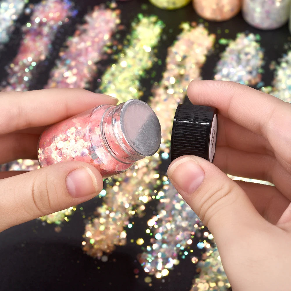 ELMAS Glow-in-the-Dark Glittering Hexagon Resin Pigment - Al Masam Stationery LLC