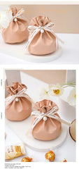 ELMAS Shrinked Leather Candy Bag Wedding Favors Gifts - Al Masam Stationery LLC