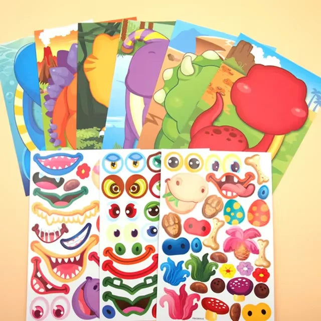 ELMAS Cute Cartoon Face Puzzle DIY Sticker Book Set - Al Masam Stationery LLC