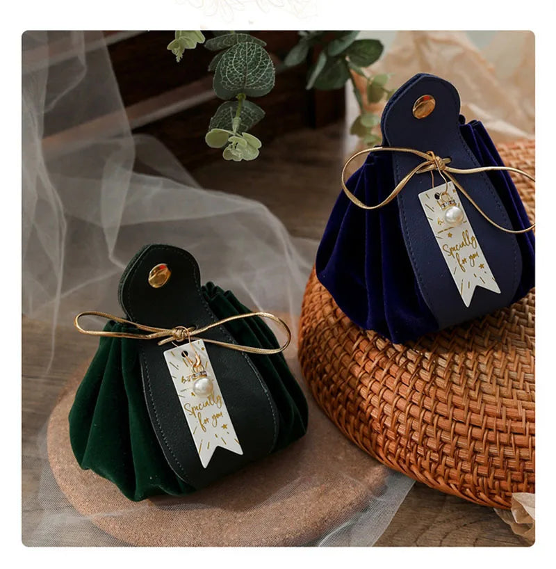 ELMAS Luxury Leather Gift Flannel Bag for Weddings - Al Masam Stationery LLC