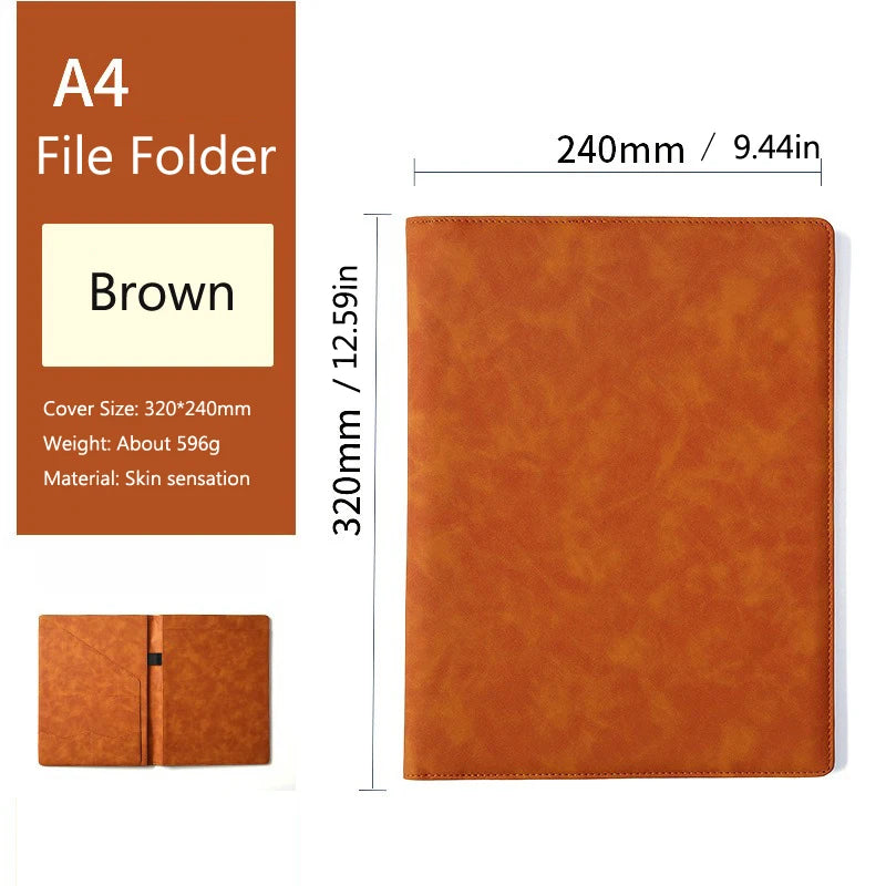 ELMAS Premium A4 Leather Padfolio & Clipboard Organizer - Al Masam Stationery LLC