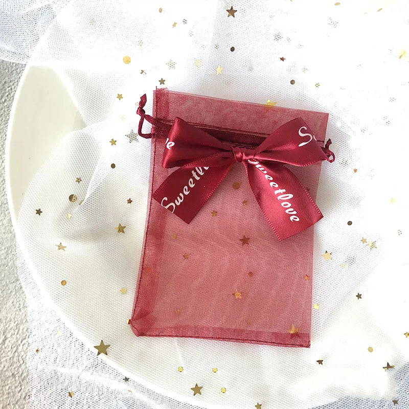 ELMAS 50/100Pcs Multicolor Organza Bags With Bow - Al Masam Stationery LLC