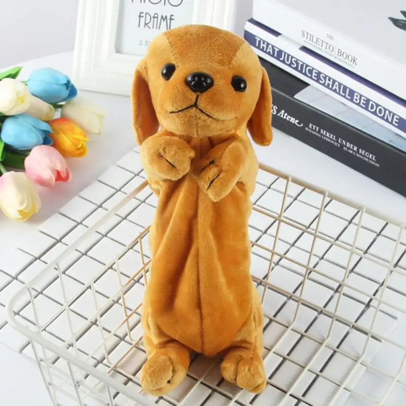 ELMAS Kawaii Plush Dog Pencil Case for School & Office - Al Masam Stationery LLC