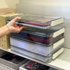 ELMAS Transparent Acrylic A4 Paper Storage Box Organizer - Al Masam Stationery LLC