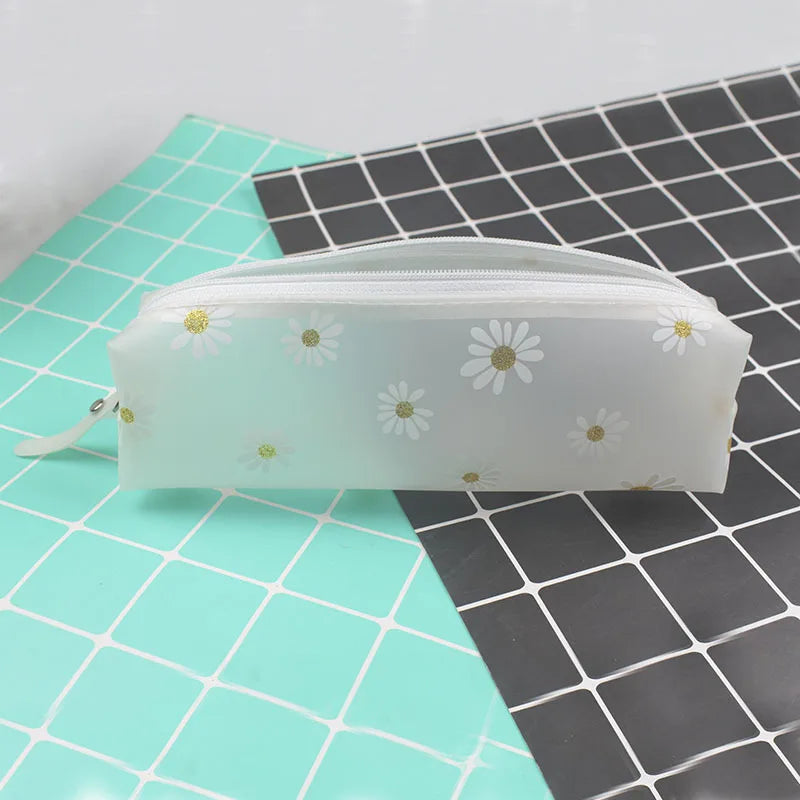 ELMAS Kawaii Daisy Transparent Pencil Case for Students - Al Masam Stationery LLC