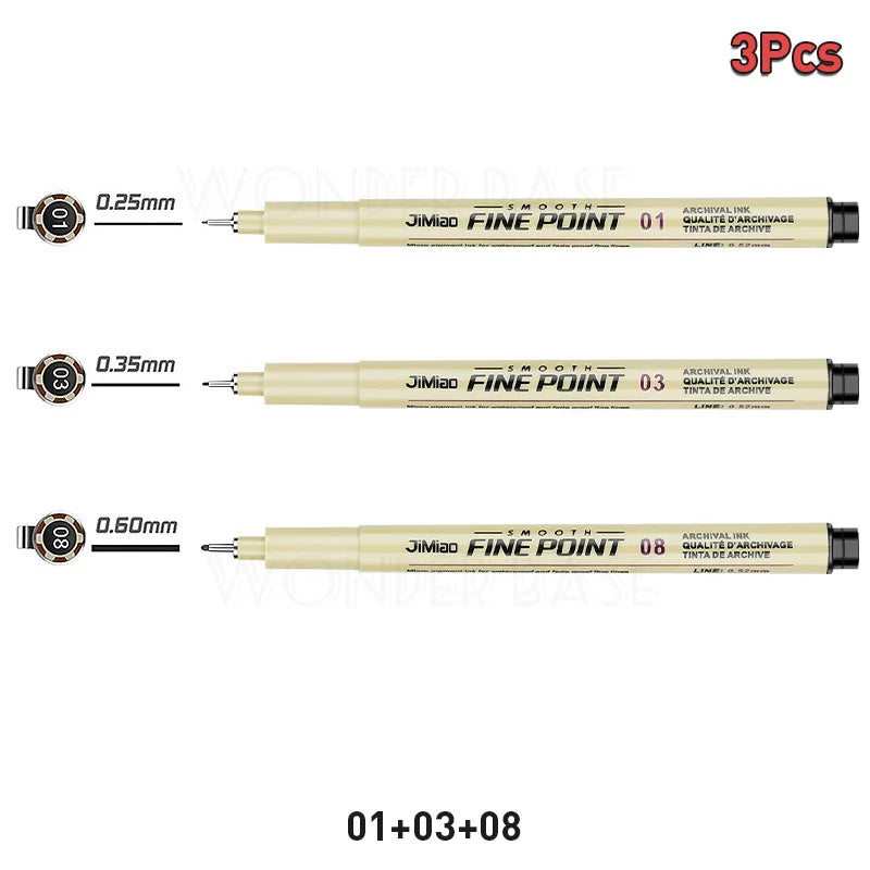 ELMAS 12 Nib Micron Ink Markers for Precision Art - Al Masam Stationery LLC