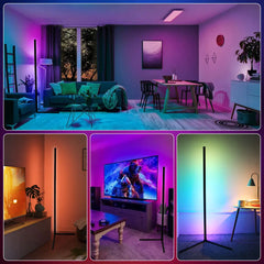 ELMAS 160cm Smart Tuya Corner RGB Floor Lamp for Mood