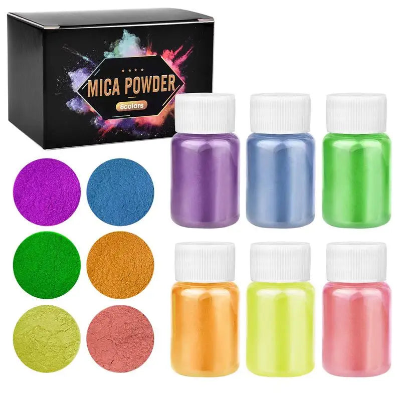 ELMAS 6 Color Pearl Powder Pigment Set for DIY Crafts - Al Masam Stationery LLC