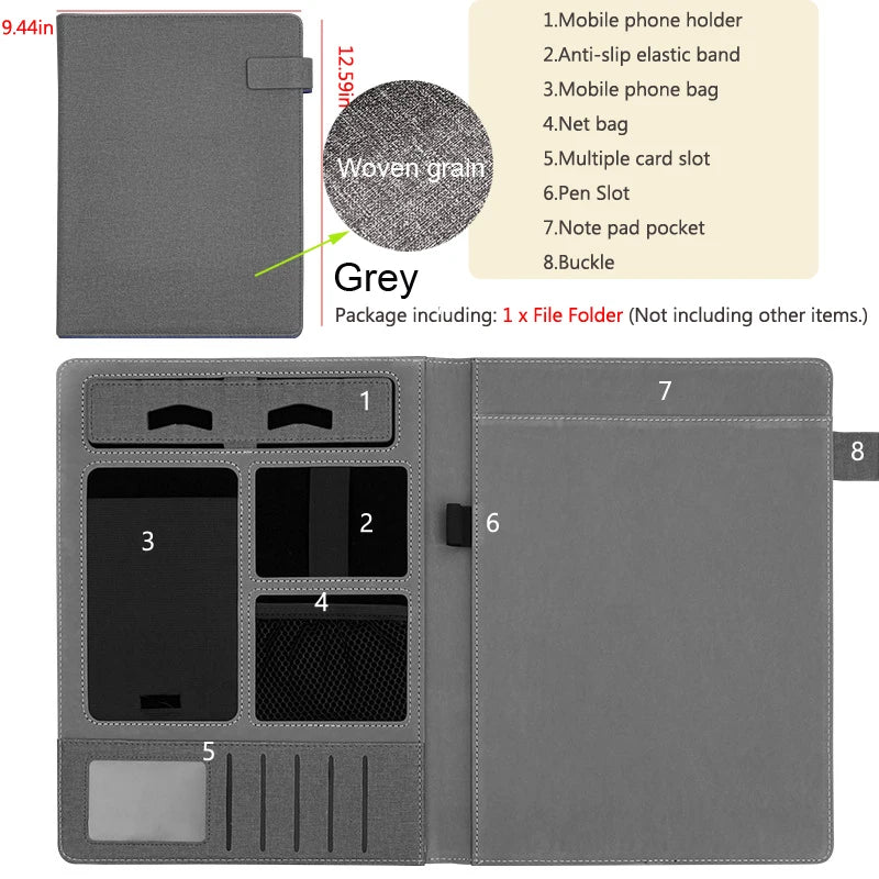 ELMAS Business Leather A4 Portfolio Organizer Folder - Al Masam Stationery LLC