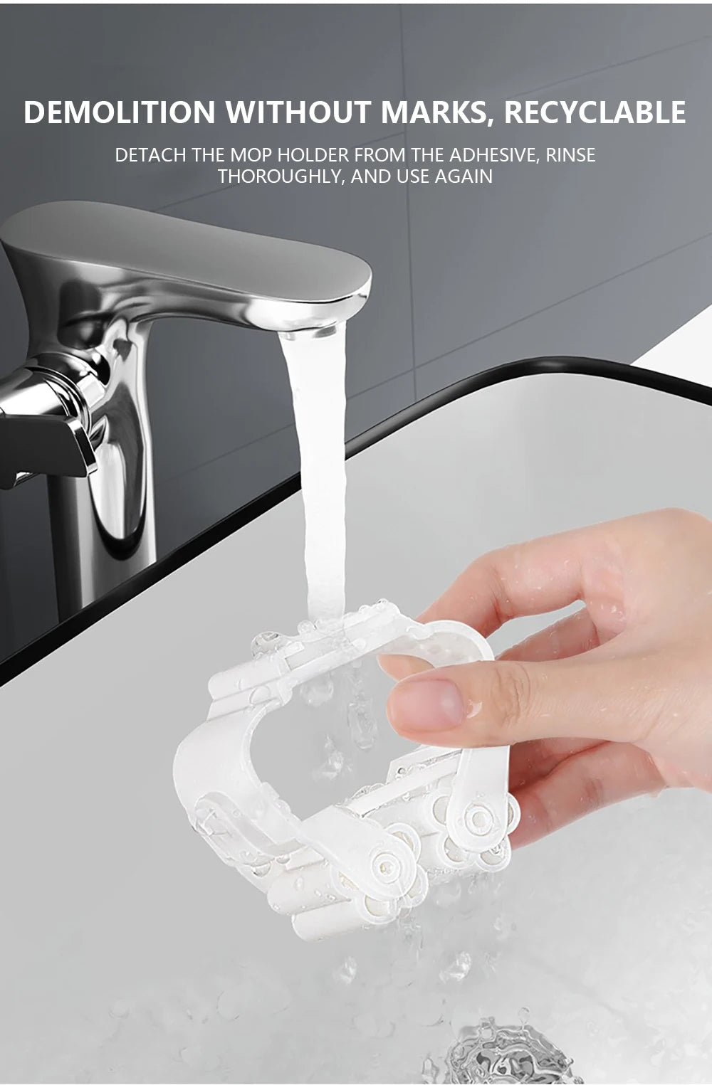 ELMAS Mop Hanger 4 Pack Broom Holder Wall Mount Storage - Al Masam Stationery LLC