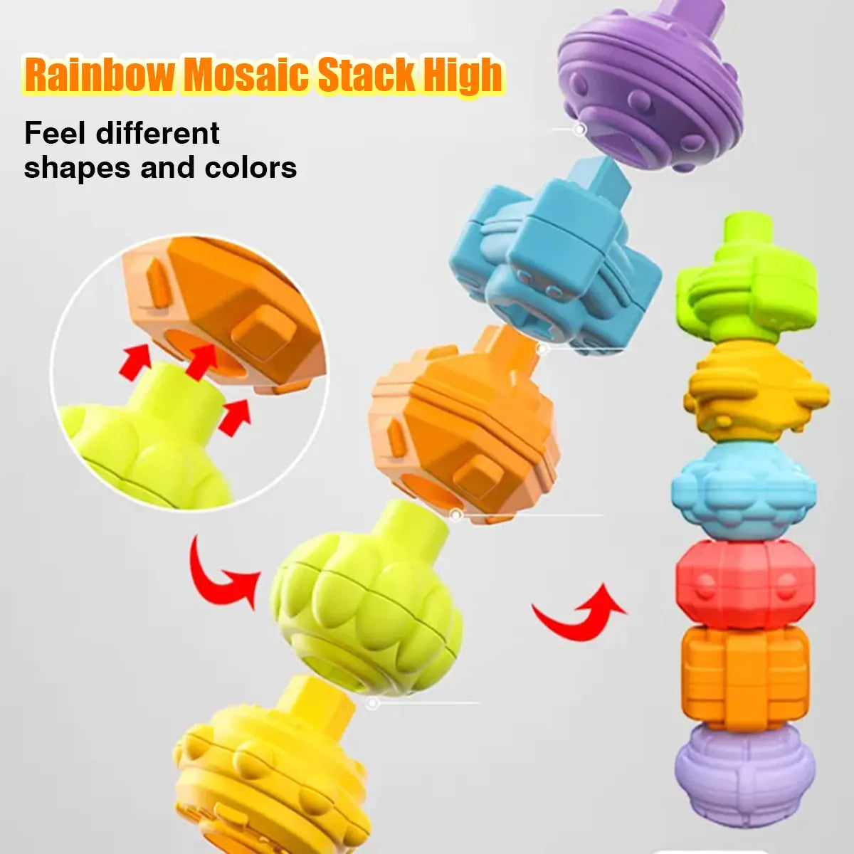 ELMAS Sensory Stacking Blocks for Baby Learning Fun - Al Masam Stationery LLC