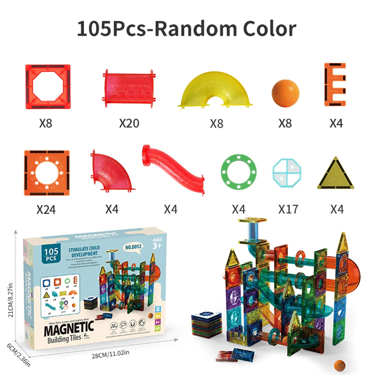 ELMAS Creative Magnetic Building Tiles for Kids - Al Masam Stationery LLC