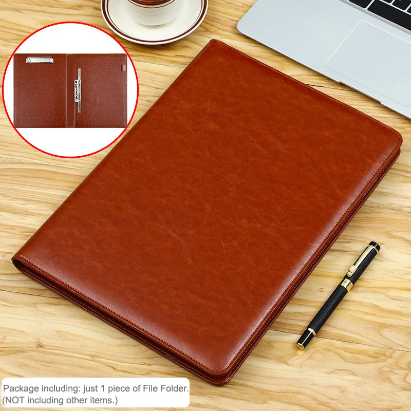 ELMAS Elegant PU Leather A4 Padfolio with Clips - Al Masam Stationery LLC