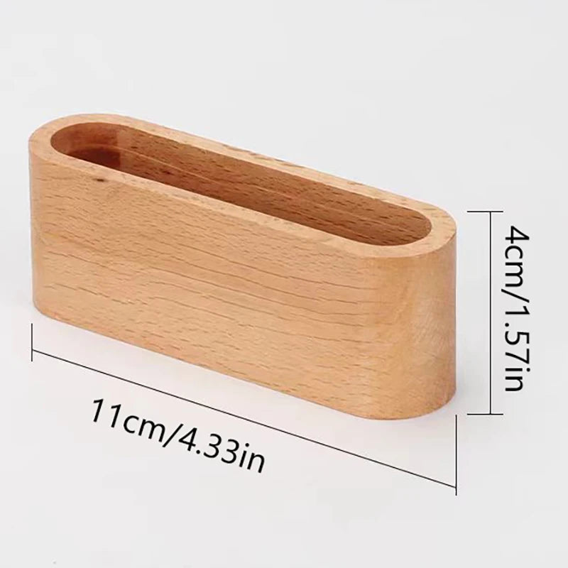 ELMAS Wooden Business Card Holder with Pen & Memo Stand - Al Masam Stationery LLC