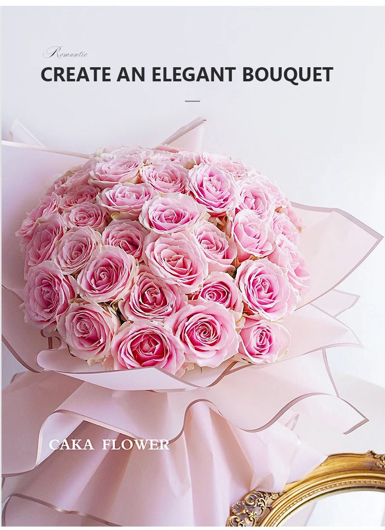 ELMAS Elegant Flower Wraps with Golden Edges - 10 Sheets - Al Masam Stationery LLC