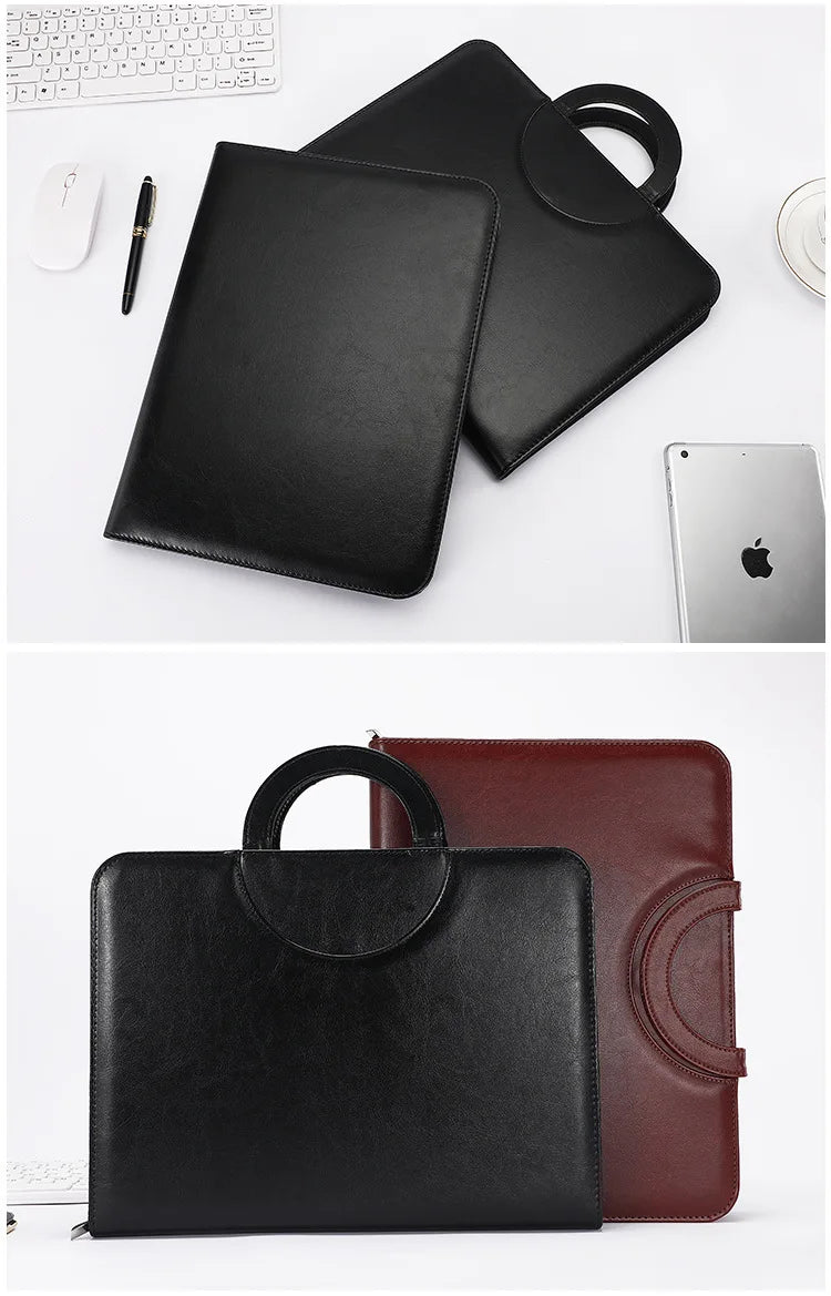 ELMAS Stylish A4 Leather Portfolio Organizer for Professionals - Al Masam Stationery LLC