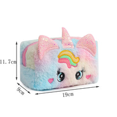 ELMAS Adorable Unicorn Plush Pencil Case for Girls