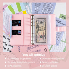 ELMAS 2024 A6 Budget Planner 6 Hole Wallet Organizer