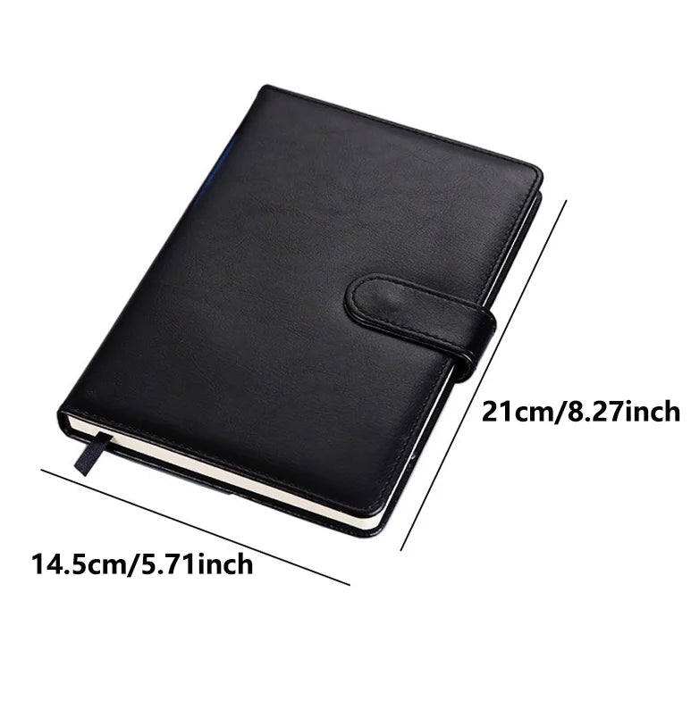 ELMAS 25K Buckle Black Leather Notebook A5 Business - Al Masam Stationery LLC