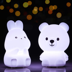 ELMAS Adorable Cat Night Light - 7-Color Touch Lamp