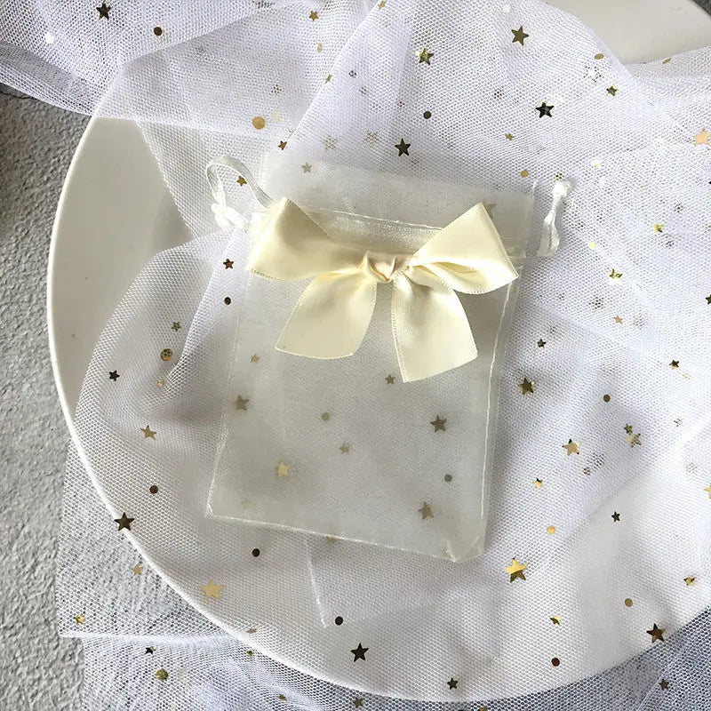 ELMAS 50/100Pcs Multicolor Organza Bags With Bow - Al Masam Stationery LLC