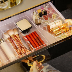 ELMAS Clear Acrylic Makeup Layered Storage Box Compartment - Al Masam Stationery LLC