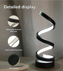 ELMAS Dimmable LED Spiral Table Lamp for Modern Bedrooms