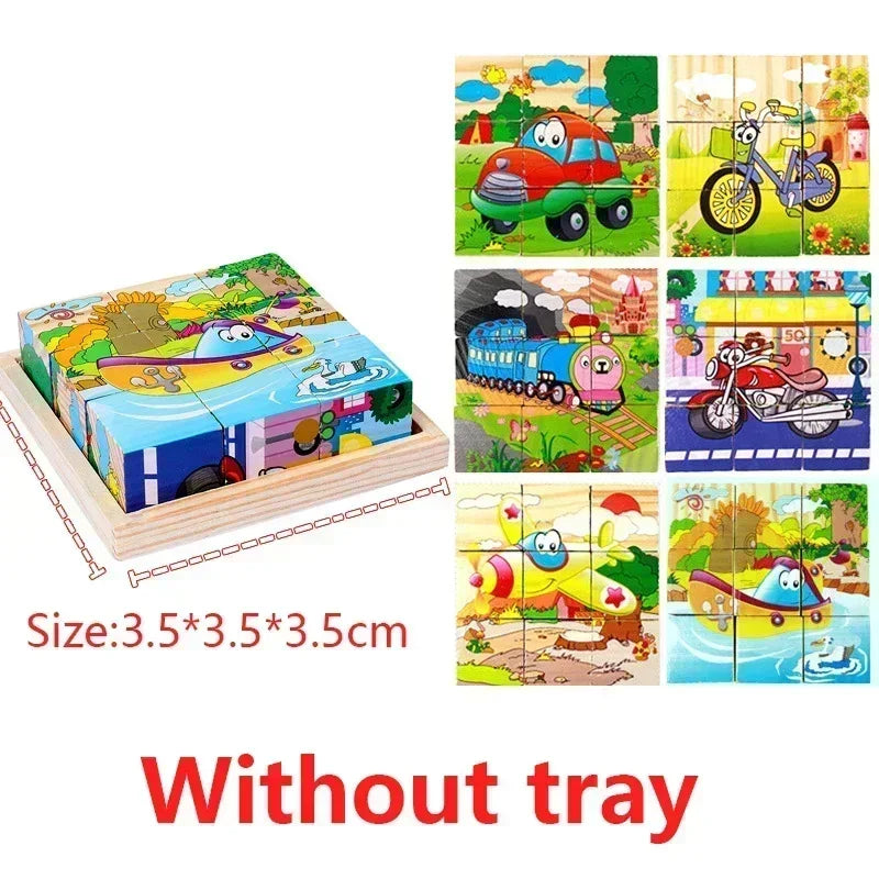 ELMAS 3D Cube Wooden Puzzle Montessori Learning Toy - Al Masam Stationery LLC