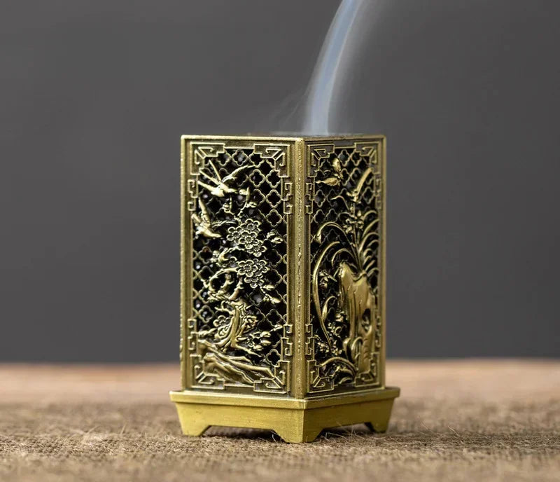 ELMAS Elegant Square Incense Burner for Home Aromatherapy - Al Masam Stationery LLC