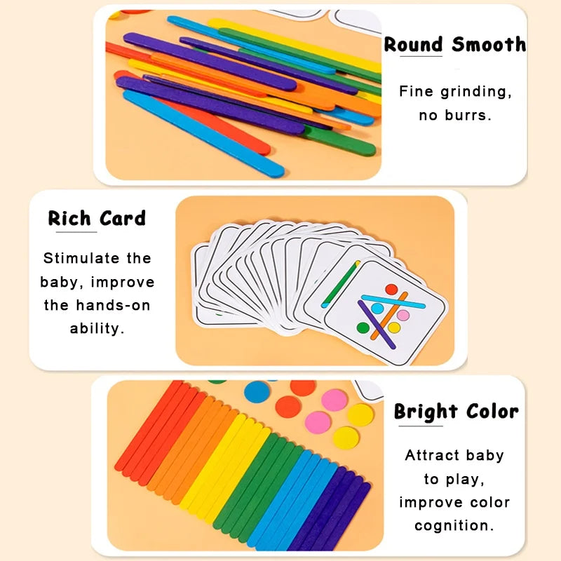 ELMAS Kids Rainbow Stick Puzzle Montessori Toys Set - Al Masam Stationery LLC