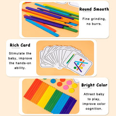 ELMAS Kids Rainbow Stick Puzzle Montessori Toys Set