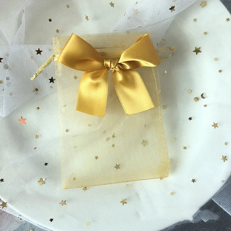 ELMAS 50/100Pcs Multicolor Organza Bags With Bow - Al Masam Stationery LLC