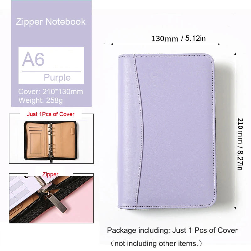 ELMAS Stylish A6 Leather Binder Planner with Calculator - Al Masam Stationery LLC