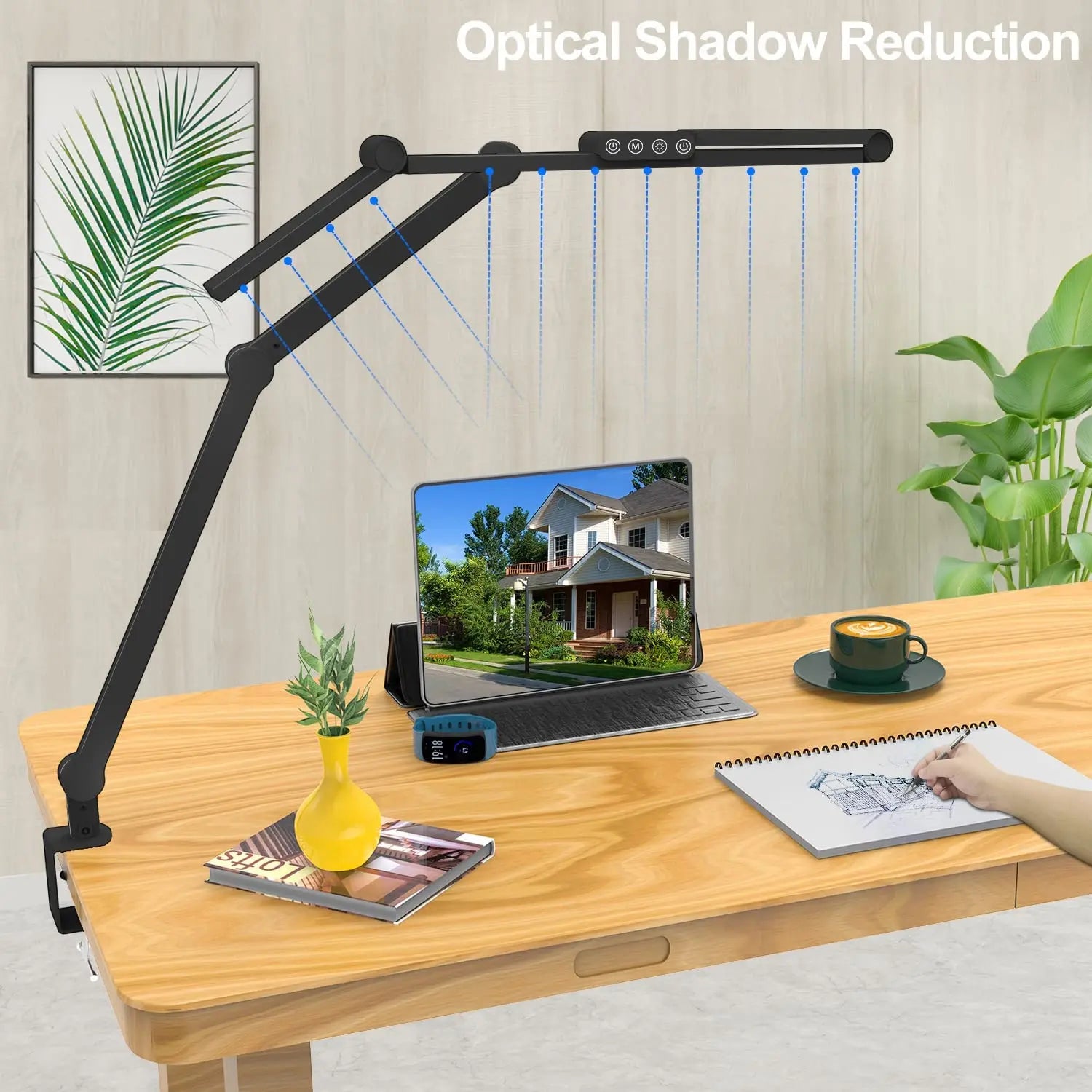 ELMAS Ultra Bright Touch Control Desk Lamp with Clamp - Al Masam Stationery LLC