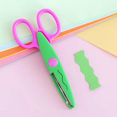 ELMAS Kawaii Wavy Safety Scissors for Creative Crafts