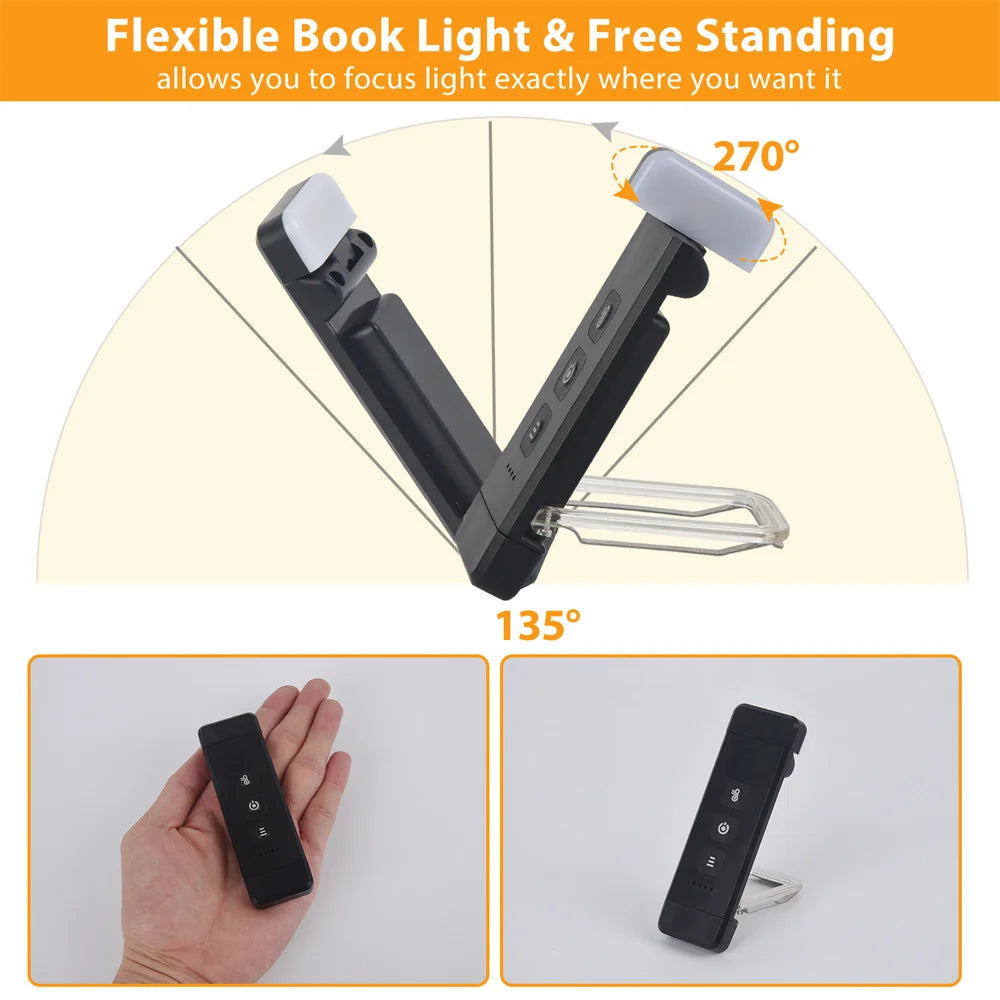 ELMAS Clip-On LED Bookmark Light with Timer & USB Rechargeable - Al Masam Stationery LLC