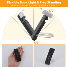 ELMAS Clip-On LED Bookmark Light with Timer & USB Rechargeable